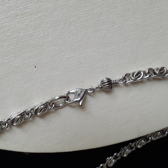 Extra Long Silver Chain Necklace KK96 - Picture 10 of 11